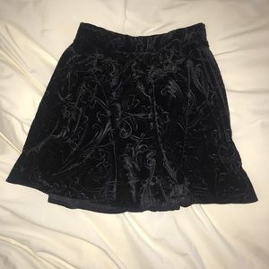 Velvet mini skirt